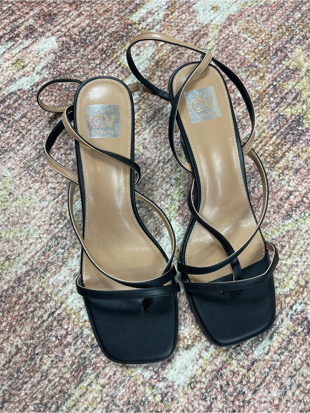 Dolce Vita Eddle Strappy Wedge Sandals Black Size 9.5